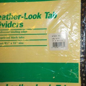 OFFICE ESSENTIALS LEATHER-LOOK TAB DIVIDERS 8.5X11 REINFORCED BINDING EDGE/TABS